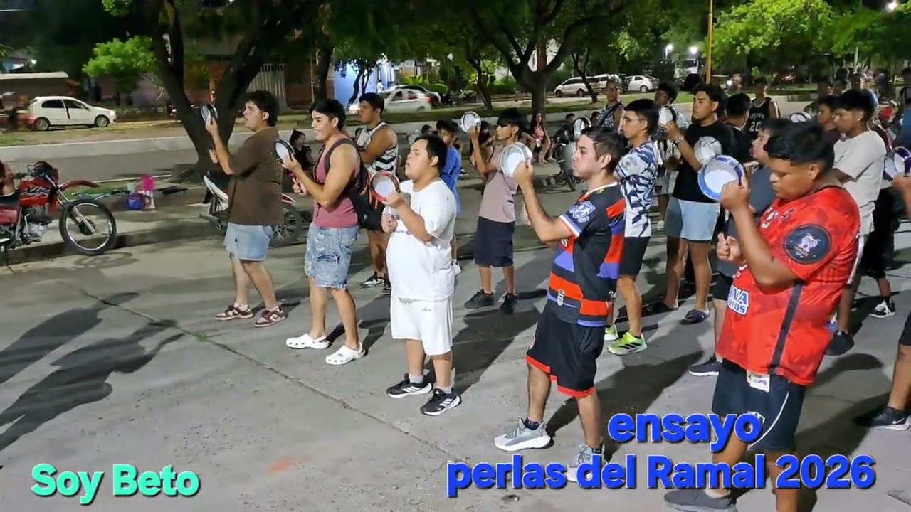 Ensayo de la batucada perlas del Ramal para los corsos 2026 en san pedro Jujuy Argentina.