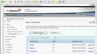 Prostores - Create a New Store Version