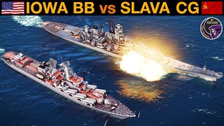 US Iowa Battleship vs Soviet Slava Missile Cruiser (Naval Battles 154) | Sea Power screenshot 5