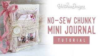 No Sew Chunky Mini Journal | Vintage Flowers Crafting Printables Kit | Beginner Friendly