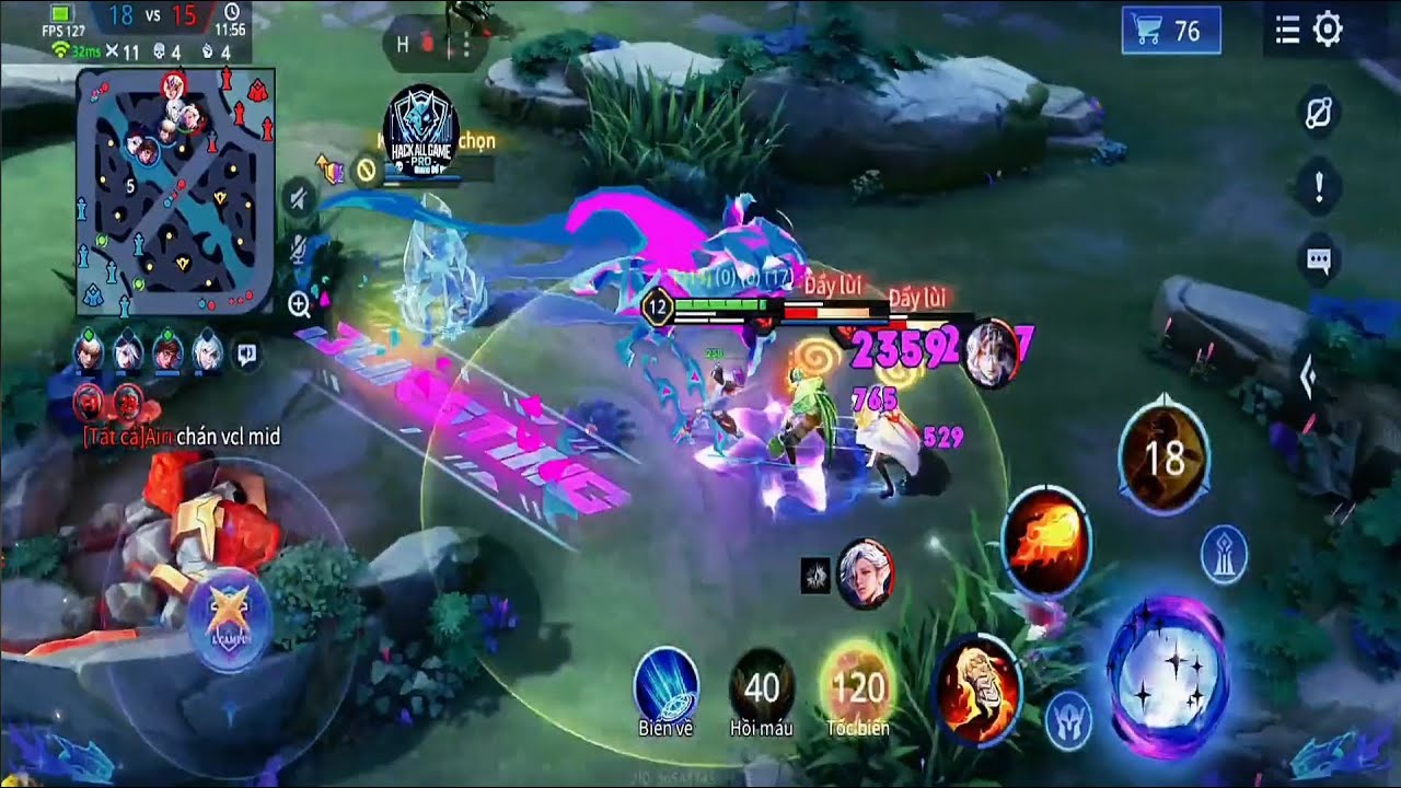 Hack Liên Quân Mobile Mùa Mới Free | Mod Menu Android | Tăng Dame, Aim kill, Auto Múa Flo, Hồi Chiêu