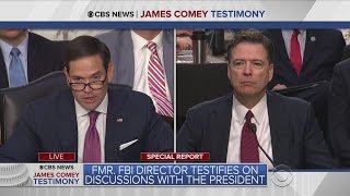 Celebrity Rubio Questions Comey About Trump Conversation, Press Leaks Wealth