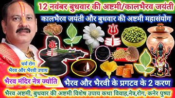 12 नवंबर कालभैरव जयंती और बुधवार की अष्टमी | विशेष मनोकामना पूर्ति चर्म रोग, विवाह,नेत्र ज्योति उपाय