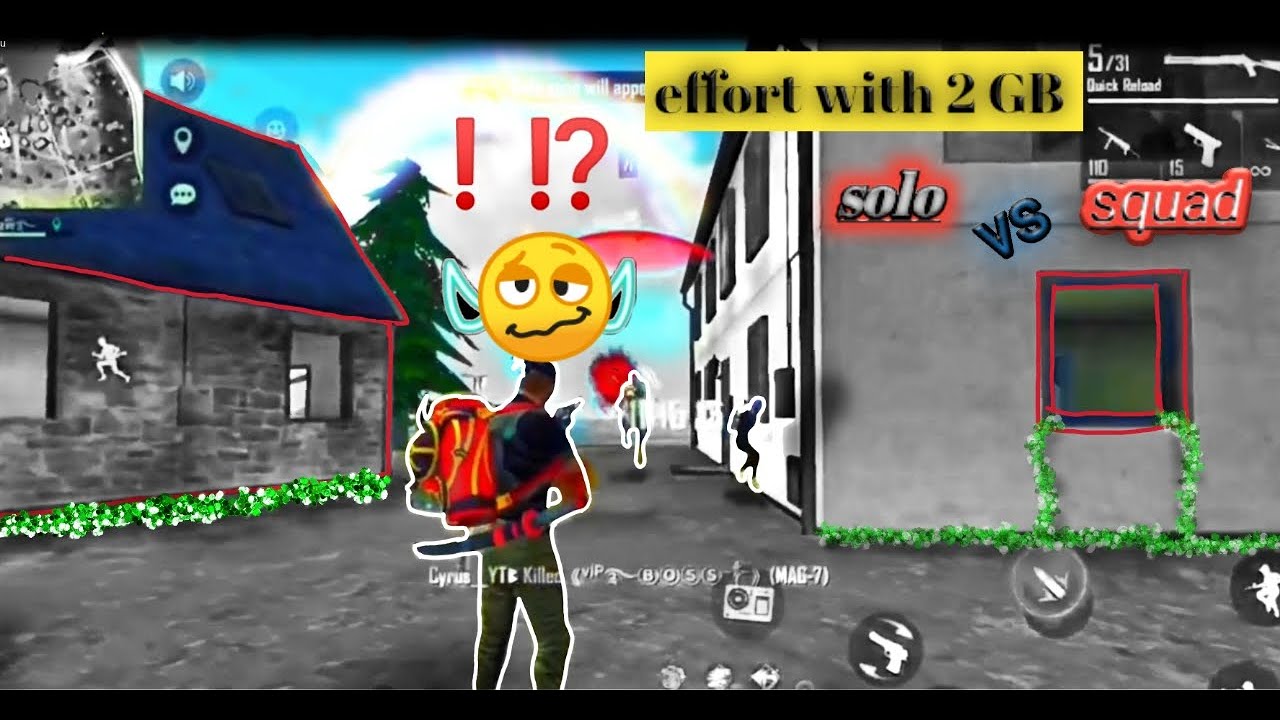 SOLO VS SQUAD MOMENT 🙄FREEFIRE||FULL EFFORT WITH 2 GB 💯RAM PC||😅🔥|||