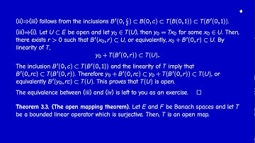 Math400 - Functional Analysis - Section 3.3 - The open mapping theorem Part1