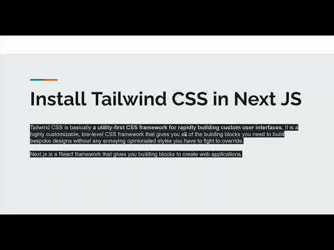 Install Tailwind CSS v3.1 in Next JS