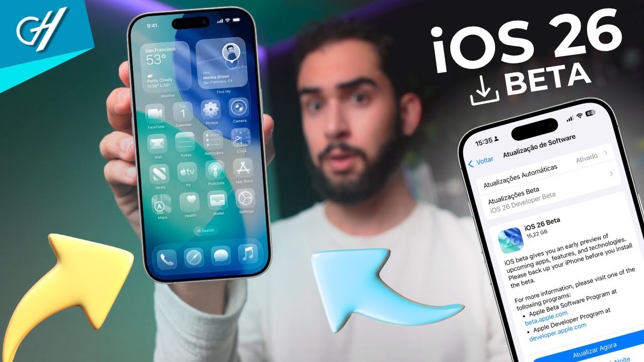 COMO INSTALAR O NOVO iOS 26 BETA NO SEU iPHONE / iPAD - TUTORIAL FÁCIL ...
