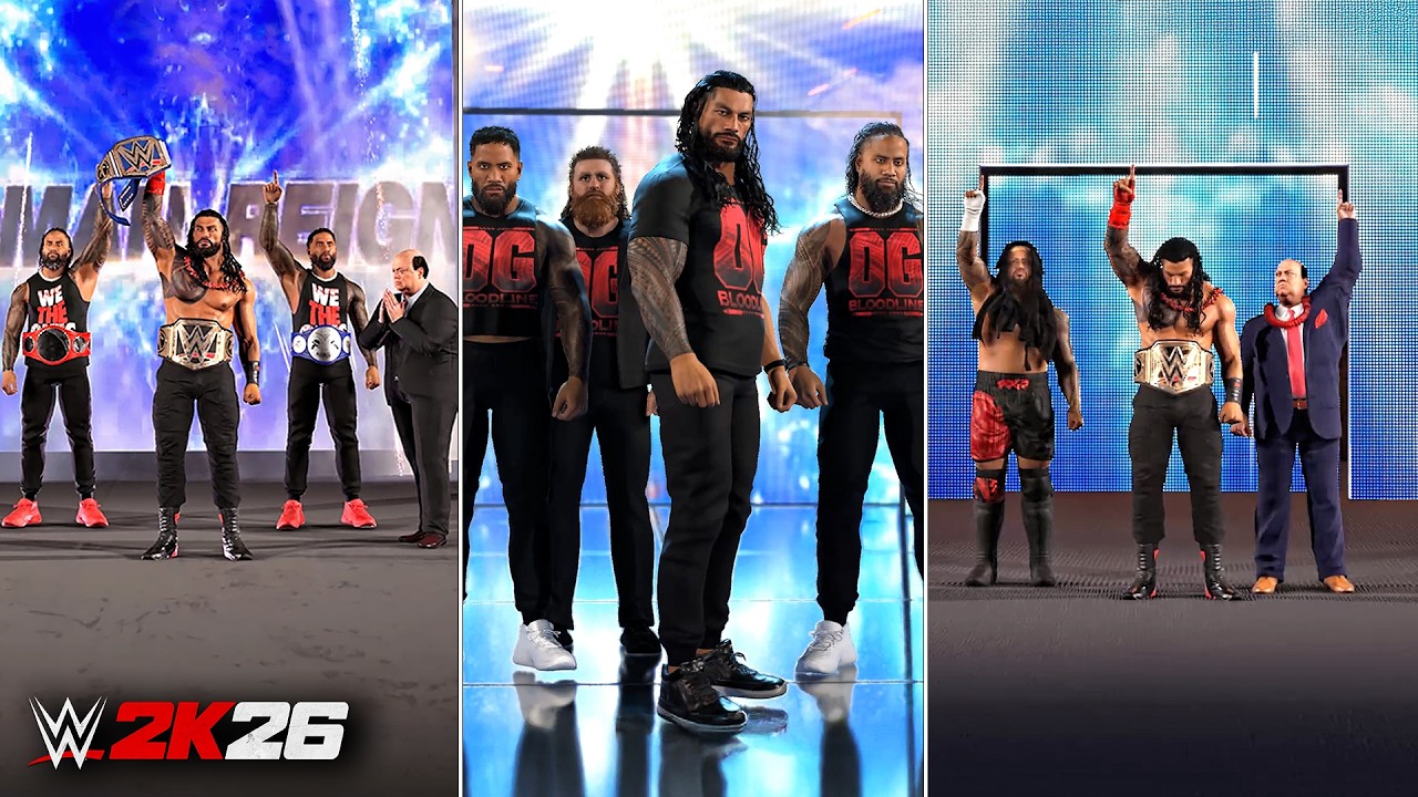 WWE 2K26 - All O.G Bloodline Entrances & Victory Scenes!