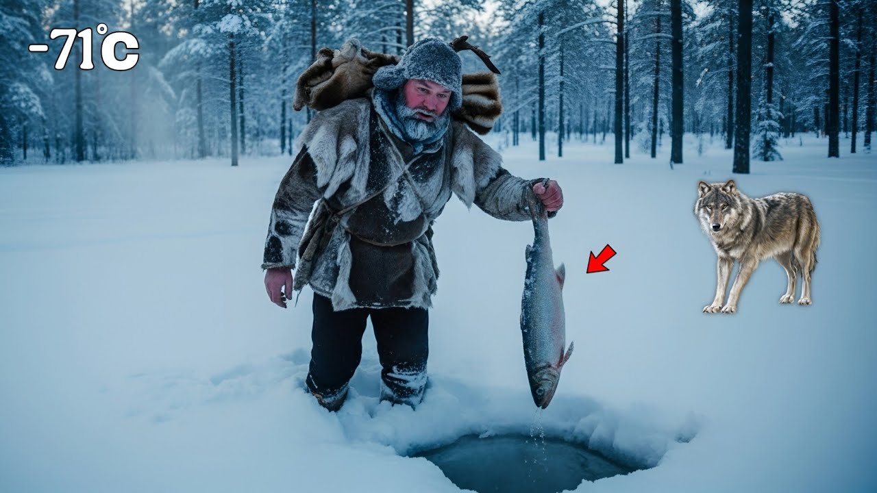 Fishing at −71°C in the Frozen Wilderness (Real Survival) Extreme Cold Survival | Man vs Nature