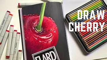 How to draw cherry. Draw with markers