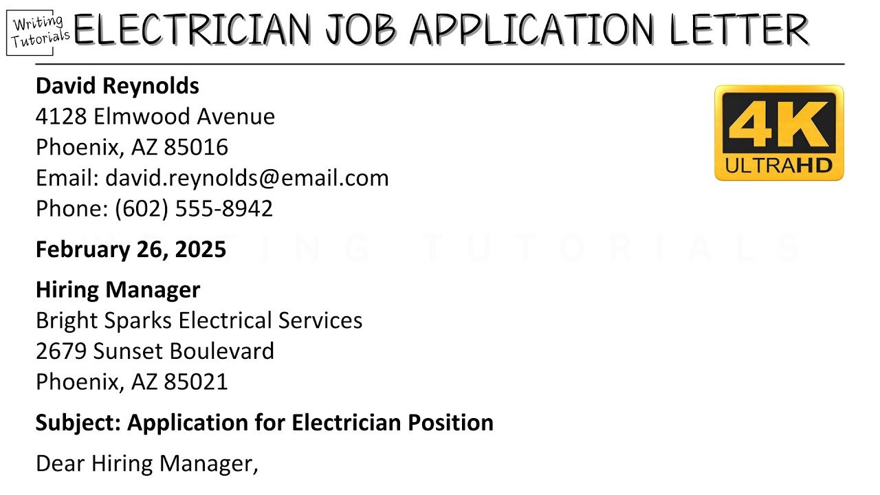 How To Write Electrician Job Application Letter Step by Step | Writing Tutorials