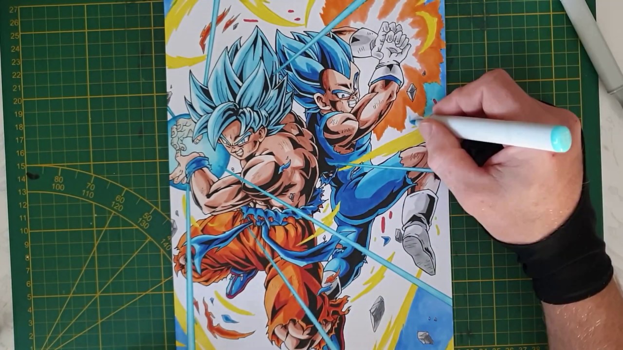 Como desenhar o goku ssj blue vs vegeta ssj blue, palmeiras vs