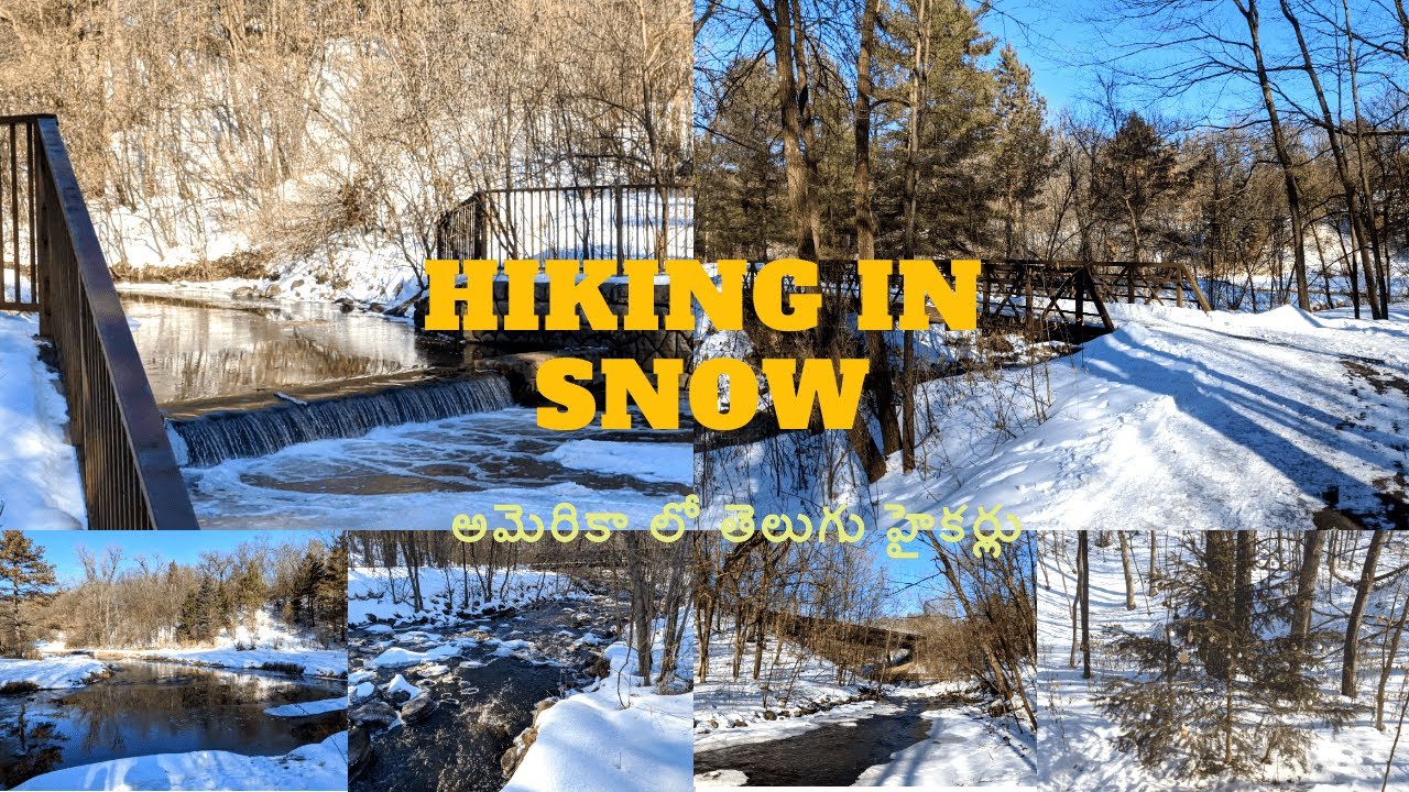 Hiking in snow by river Telugu Vlogs USA 9 Miles creek 