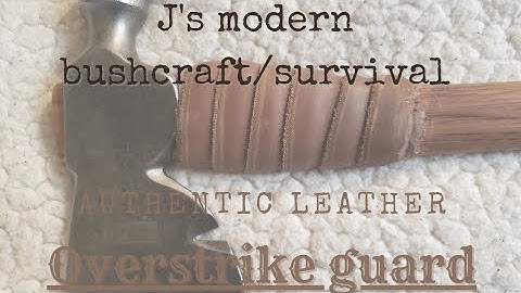 how i made a wrapped leather overstrike guard, collar protector, for  my axe handle. leatherworking
