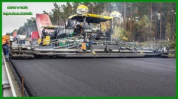 World Largest Asphalt Paving Equipment Machines In Working. Road Construction, Chip Seal Technology