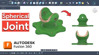 Spherical Joint Design in Fusion 360 | Fusion 360 Mechanical Part Design Tutorial ⚙️