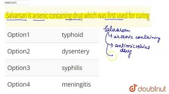 Salvarsan is arsenic containing drug which was first used for curing | CLASS 12 | CHEMISTRY IN E... thumbnail