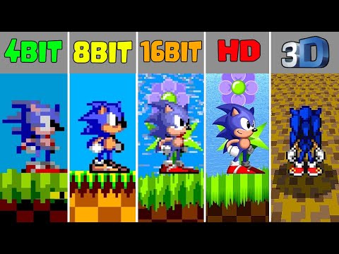 Sonic the Hedgehog (1991) 4Bit vs 8Bit vs 16Bit vs HD vs 3D (Which One is Better?)