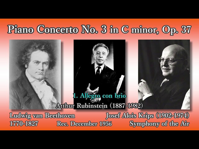 Beethoven: Piano Concerto No. 3, Rubinstein & Krips (1956