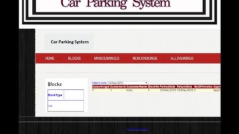 Car Parking System ASP.NET with C# Project