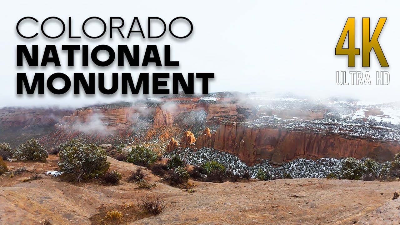 Rim Rock Drive Over Colorado National Monument in a Snow Storm