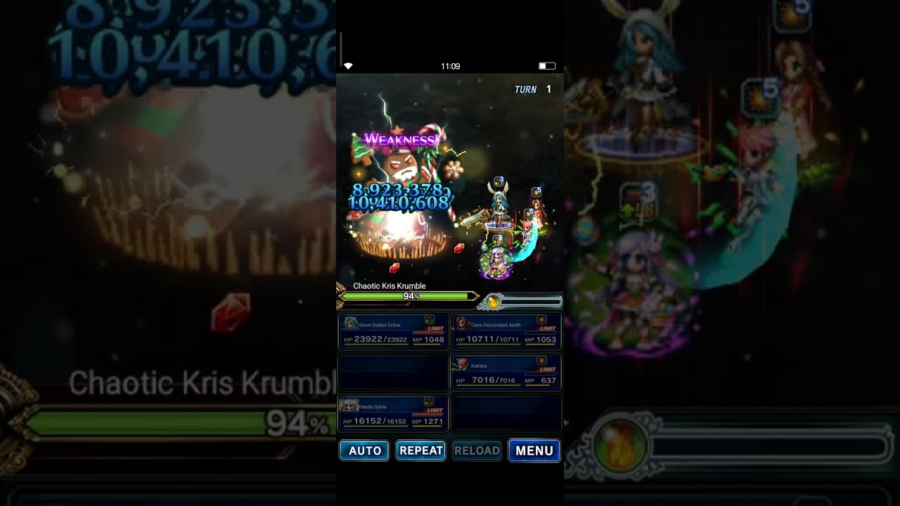 FFBE Holly Brawl-y Holiday EXT 3 turns//Esther