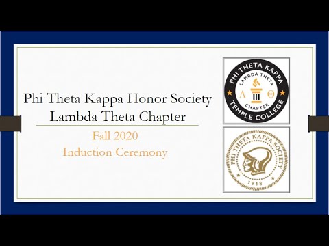 Phi Theta Kappa Lambda Theta Chapter Fall 2020 Induction Ceremony - YouTube