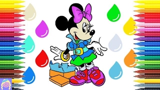 Learn How to Color Disney 80's Minnie Mouse With This Digital Coloring Book For Kids