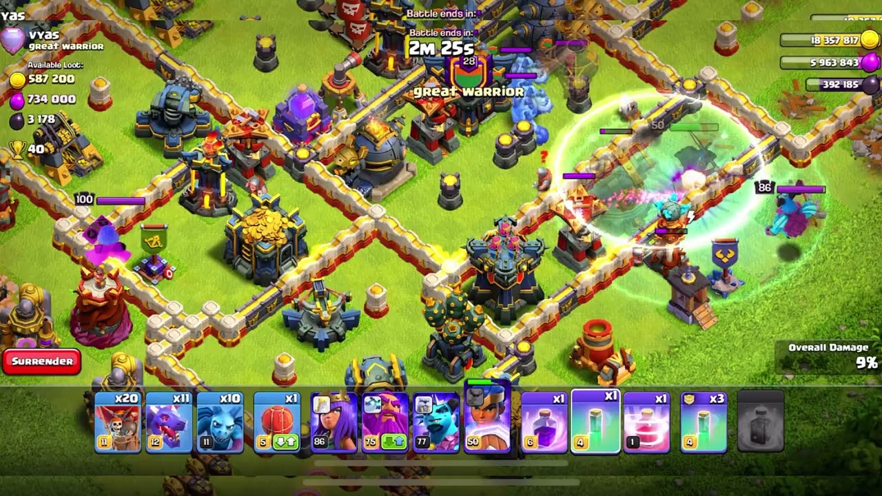 TH17 attack in Legend Leaguse RC with Electro Dragon + balloon+Minion+Dragon part45 |clash of clans