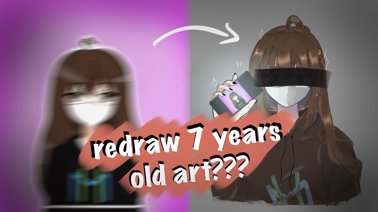 redraw my old OC I drew 7 years ago‼️| vẽ lại tranh của mình sau 7 năm‼ ...