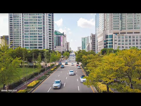 [4K] The Afternoon Of Hyowon Park In Suwon City | Walking Around Seoul Korea 수원 인계동 水源 水原