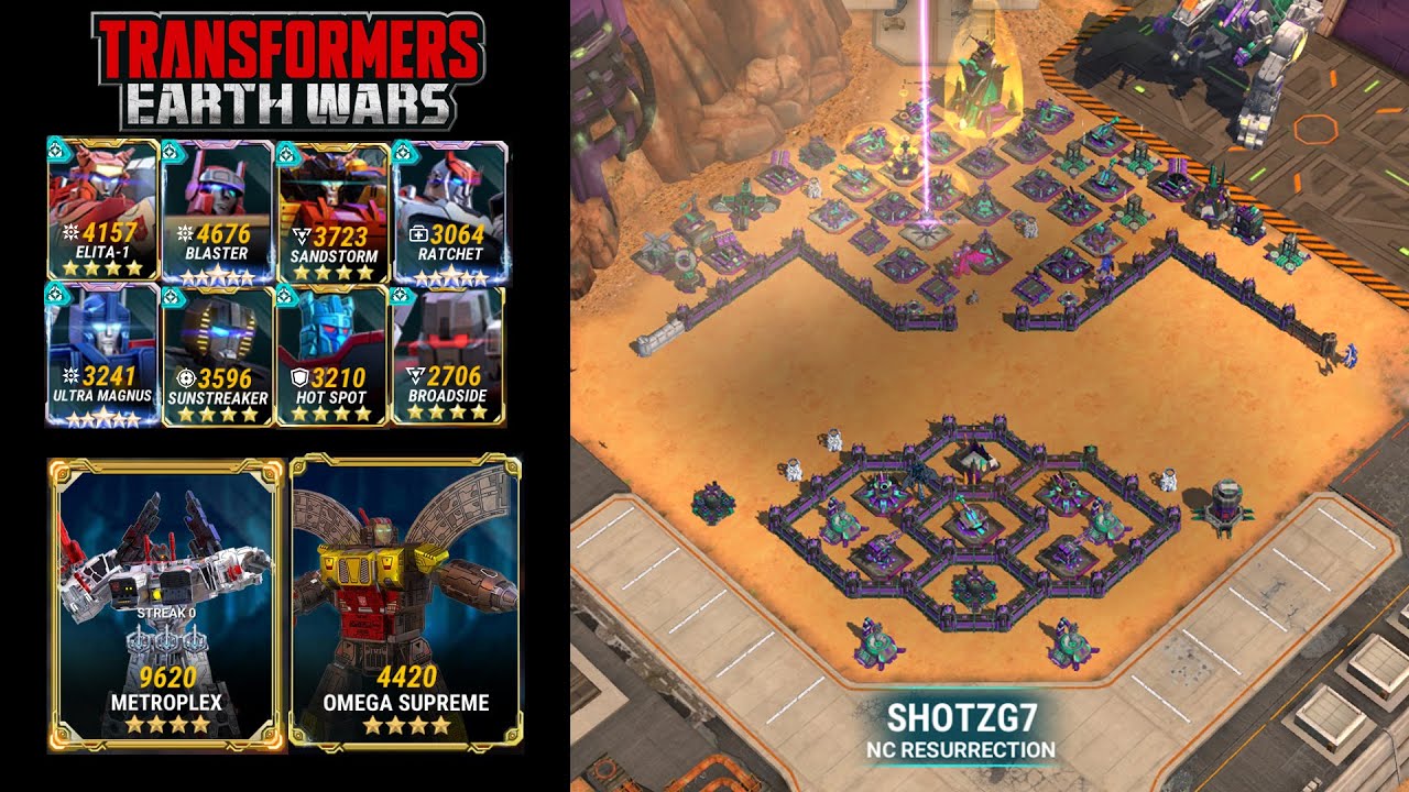 Transformers Earth Wars Elita1 Sacrifice Vs. Shotzg7 (NC Resurrection