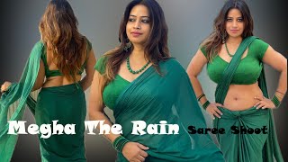 Megha The Rain Presents: Saree Fashion (shoot-18)in gorgeous and hot plane green saree| sareelover |