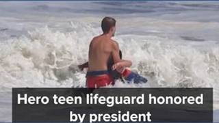 Hero teen lifeguard honored by president
