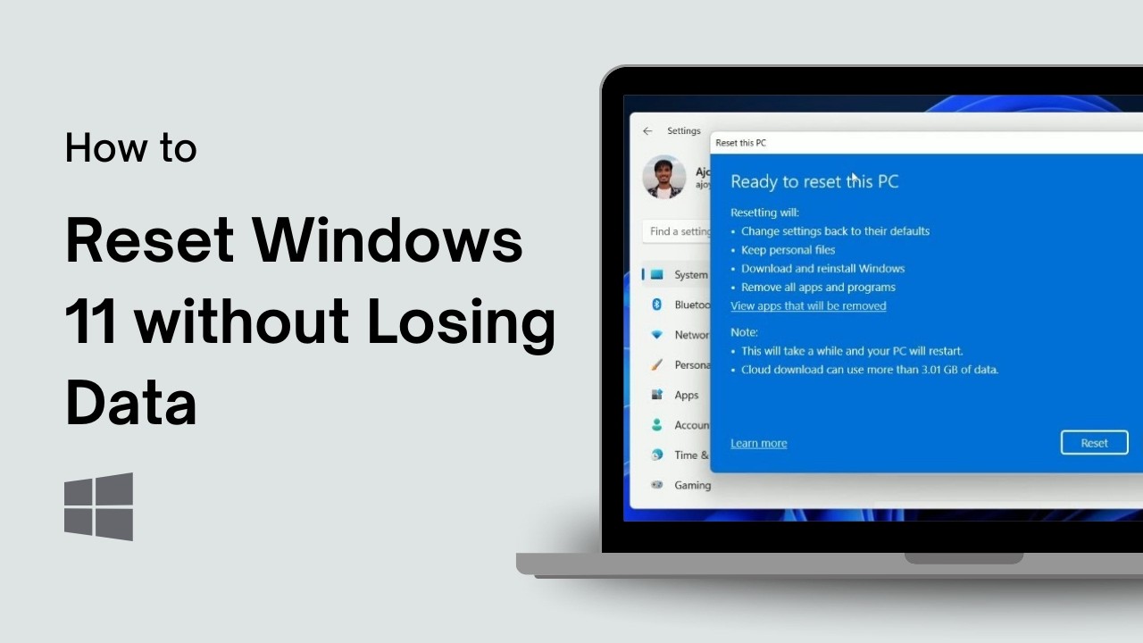 How to Reset Windows 11 without Losing Data - YouTube