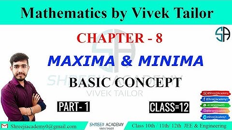 Maxima&Minima/Basic Concept/Application of Derivative/Part1/#RBSE/#CBSE/Class12th/Maths/By:Vivek sir