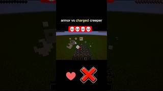 Armor vs Charged Creeper! 😱  #minecraft #shorts #gaming #fadas  #pastplayzone