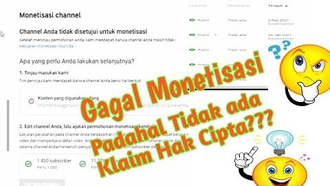 Channel gagal/ditolak monetisasi? padahal tidak ada klaim hak cipta?, Ternyata ini penyebabnya!!!