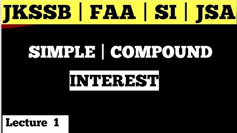 Simple Interest | JKSSB | FINANCE ACCOUNTS ASSISTANT...