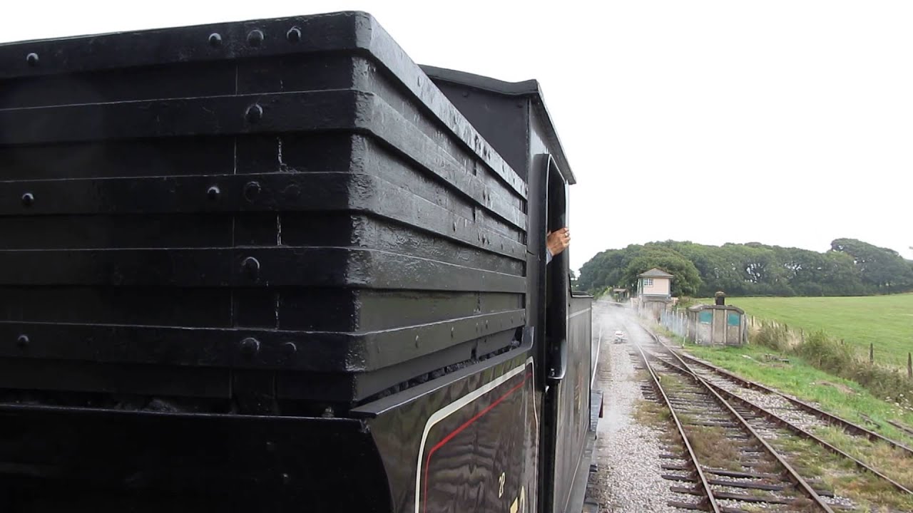 Riding just behind steam loco 30053 on Swanage Railway - passing DMU W55028