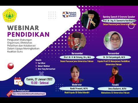 Webinar Pendidikan | Dukungan Organisasi, Efektivitas Pelatihan dan Kolaborasi Dalam Kualitas Guru