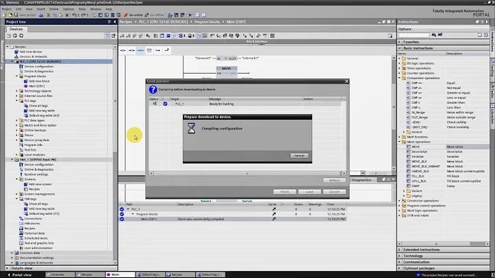 Siemens TIA Portal HMI/PLC tutorial - Recipes (Basic Example 2/2)