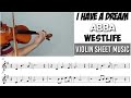 Free Sheet || I Have A Dream - Westlife (ABBA) || Violin Sheet Music