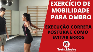 Exercício de mobilidade para ombro com elástico