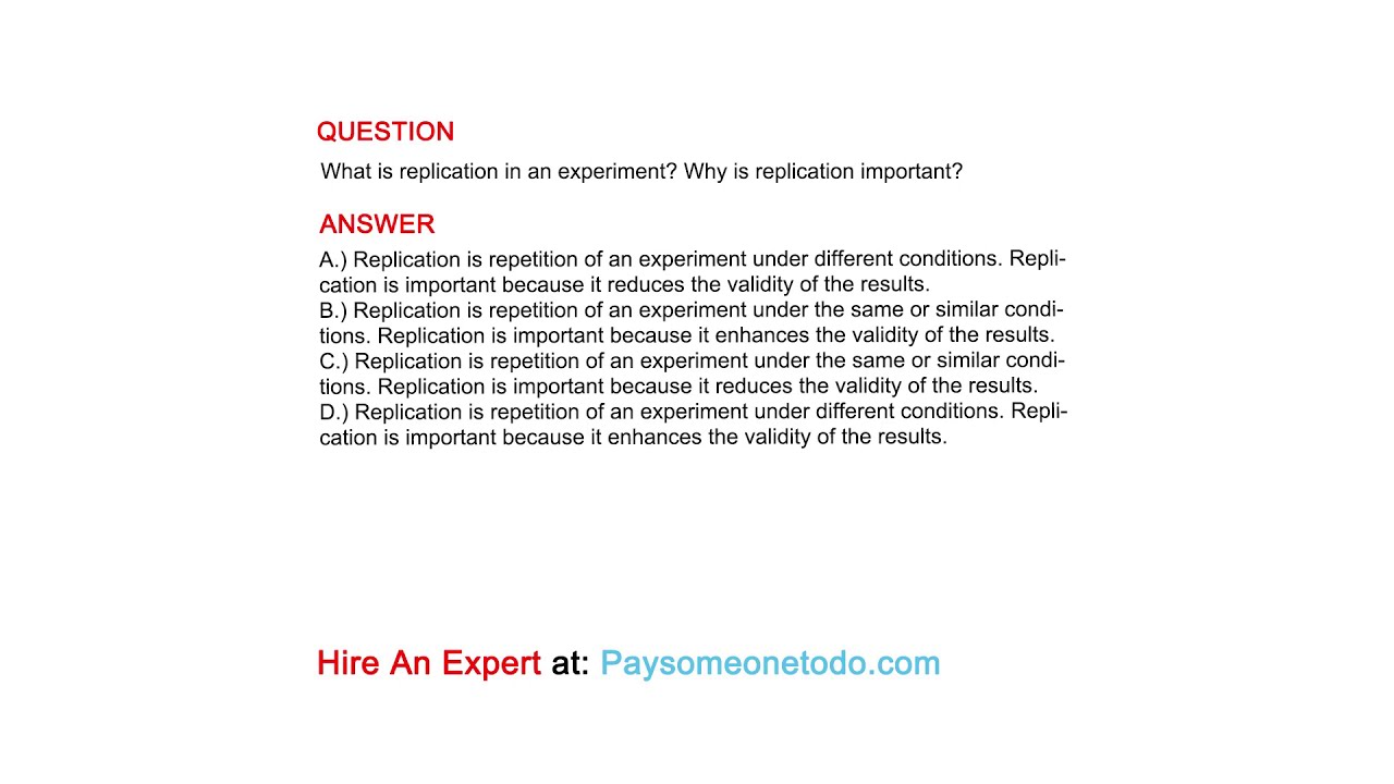 What Is Replication In An Experiment Why Is Replication Important YouTube