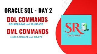 Oracle SQL ||  DDL drop,rename,truncate || DML insert,update,delete commands explained with example