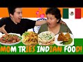 MEXICAN MOM TRIES INDIAN FOOD 🇲🇽🇮🇳(Biryani, Samosa, Chicken 65, Chili Pakora, Mango Lassi)| BetoEats