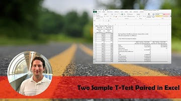 Two Sample T-Test Paired in Excel