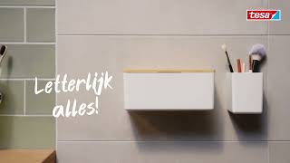 Download Lagu tesa® Baboo Opbergbox met deksel, zelfklevend, mix van bamboe en mat wit hoogwaardig kunststof MP3