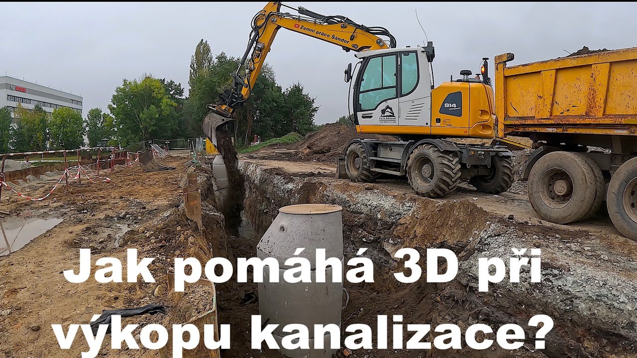 Kanalizace od šachty k šachtě | Přesná práce díky 3D nivelaci